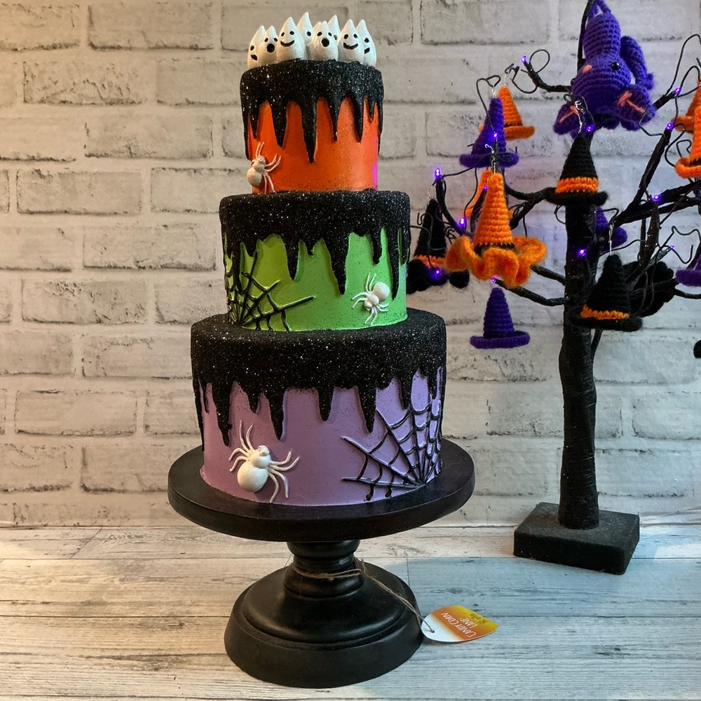 CANDY CORN LANE 18in Halloween Resin Cake Decor